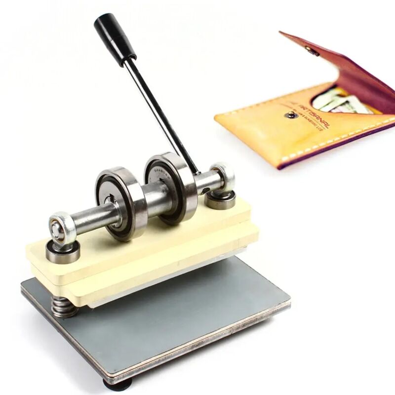 Manuell Stanzmaschine Prägemaschine für Leder, Papier, PVC-Folien, Lederschneidemaschine Leder Stanzen und Prägemaschine 215 x 100 mm