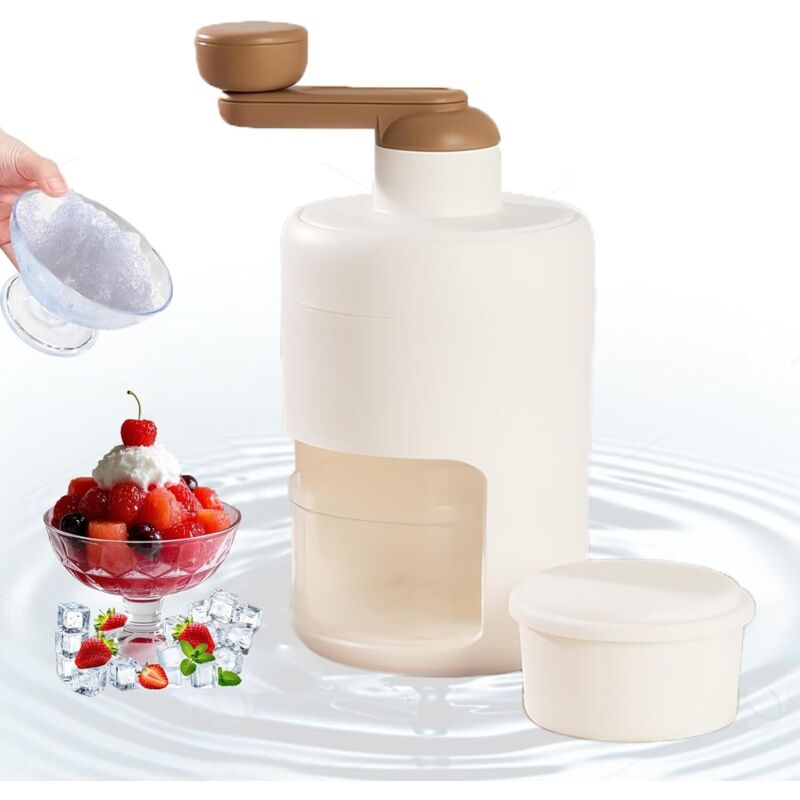 Manuelle Eismaschine, tragbarer Eiscrusher, Crushed Ice Maker, ideal für Smoothies und Crushed Ice – BPA-frei (weiß)
