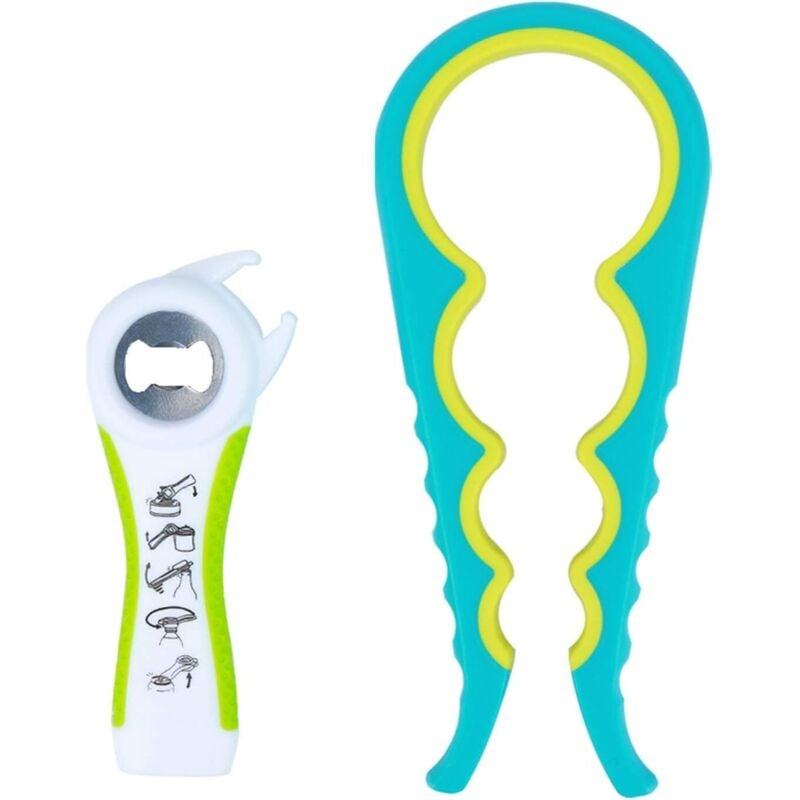 KZQ - Manueller Dosenöffner, 5-in-1 Multifunktions-Glasöffner, Flaschenöffner, Multi-Küchenwerkzeug, einfacher Glasöffner, geeignet für verletzte