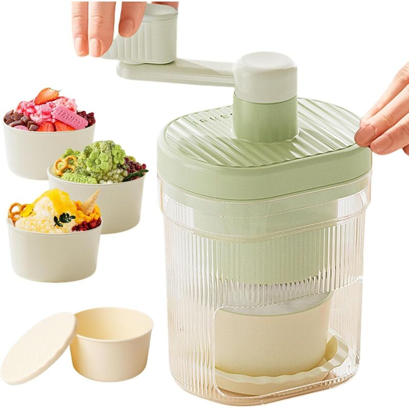 Manueller Eiscrusher, tragbarer Eiscrusher, manuelle Eismaschine, Eismixer mit Handkurbel, rotierender Eiscrusher, für Eiscrusher-Eismaschine