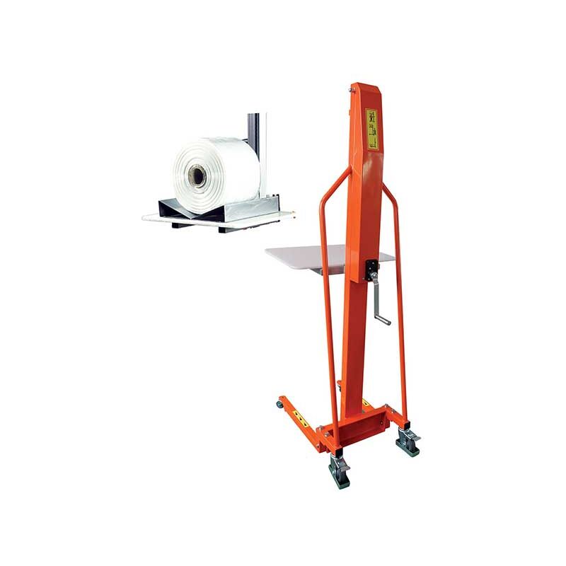 Handhubwagen mit Kippvorrichtung für Spulen in V-Form - Max. Tragfähigkeit 200kg - Max. Hubhöhe 1500mm - M200VBLOC