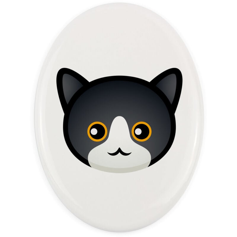 Manx - Keramik Grabsteinfliese mit Grafik und Inschrift von Art-Dog