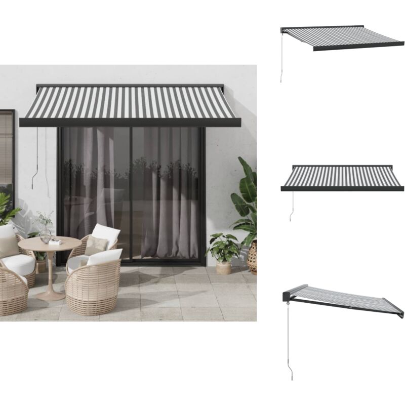 Vidaxl - Markise Einziehbar Anthrazit und Weiß 3x2,5 m Stoff & Aluminium - Markise - Sonnenschutz - Gartensonnenblende - Terrassendach - Außenmarkise