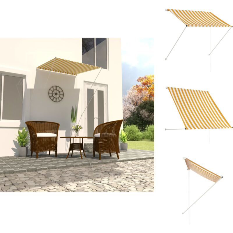Markisen - Living Einziehbare Markise 100×150 cm Gelb und Weiß