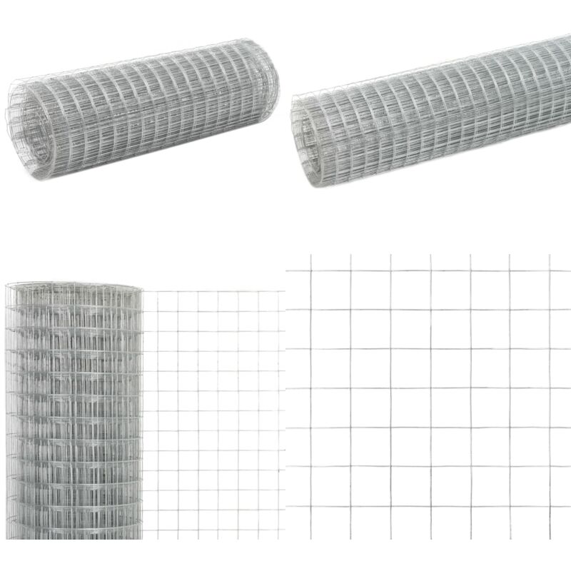 Maschendraht Verzinkter Stahl 10x0,5 m Silbern - Zaun Aus Stahl - Gartenzaun - Maschendraht - Drahtgitter - Vogelvoliere - Home & Living