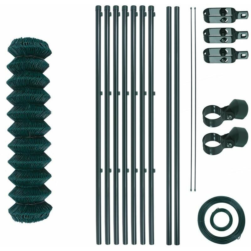 Gartenzaunset Gartenzaun 1,00x15 m Zaunset Drahtzaun Maschendraht Zaunrollenset