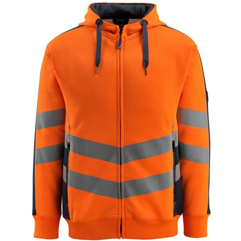 Mascot Warnschutz Kapuzensweatshirt CORBY SAFE SUPREME mit Reißverschluss 50138 Gr. 2XL warnrange/schwarzblau