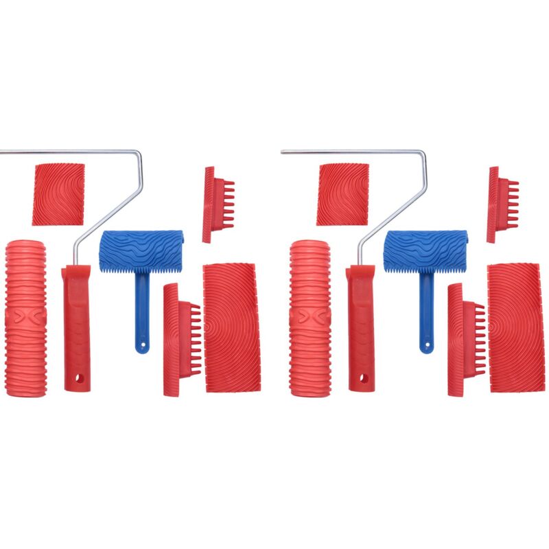 Maserung Werkzeug Teile Set, 12 Stück 7 Körnung Malerei Werkzeug Teile, Struktur, Farbe Roller, Muster Werkzeug Teile für Wand und Raum Kunst