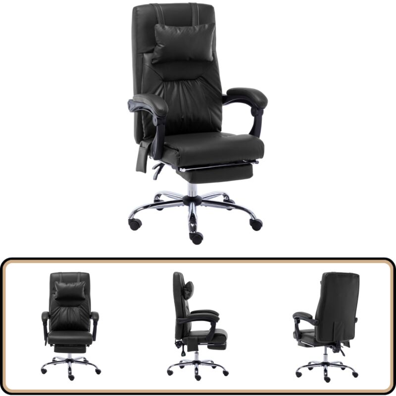 Vidaxl - Massage-Bürostuhl Schwarz Kunstleder - Massage Stuhl - Bürostuhl - Ergonomischer Stuhl - Hochwertiger Bürostuhl - Computerstuhl