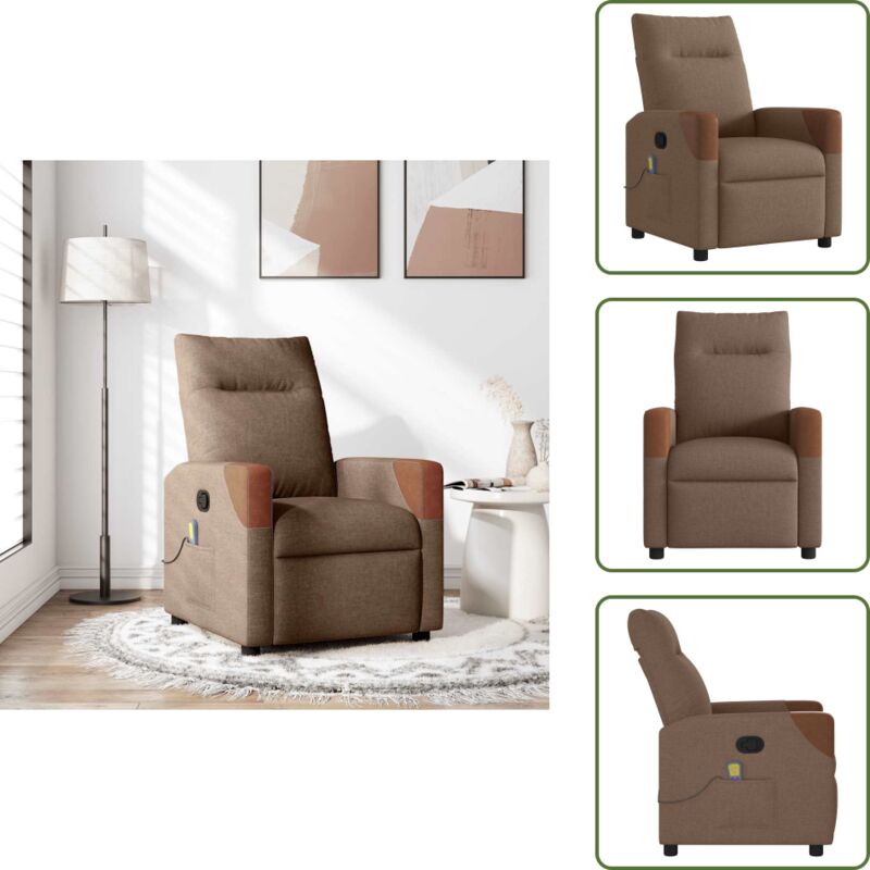 Massagesessel Braun Stoff - Massagesessel - Massage Sessel - Massage TV-Sessel - Massage Fernsehsessel