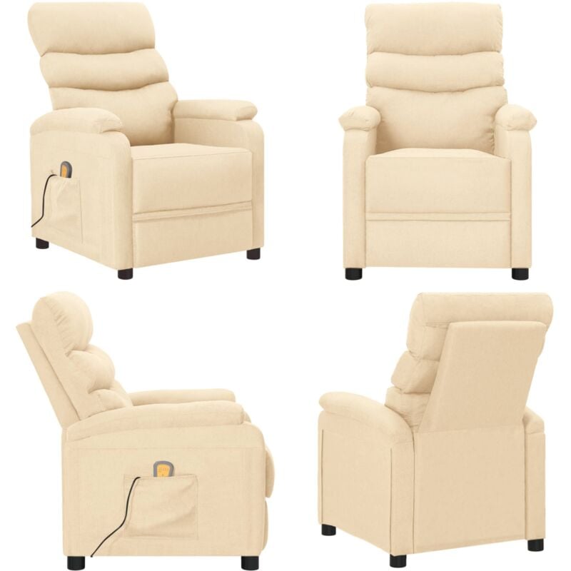 Massagesessel Creme Stoff - Massage Stuhl - Relaxsessel - Massagesessel - Bequeme Lounge Chair - Ergonomischer Sessel - Home & Living