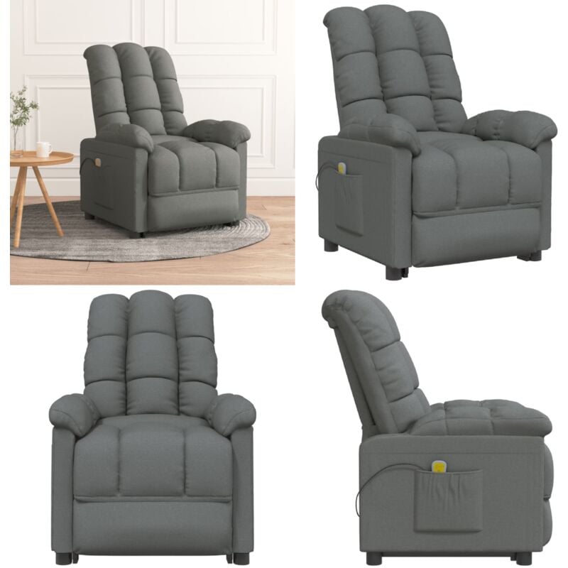 Vidaxl - Massagesessel Dunkelgrau Stoff - Massage Stuhl - Relaxsessel - Massagesessel - Elektrischer Massagestuhl - Ergonomischer Schreibtischstuhl