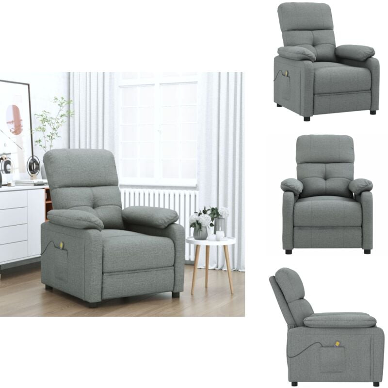 Massagesessel Dunkelgrau Stoff - Massagesessel - Massage Sessel - Massage TV-Sessel - Massage Fernsehsessel