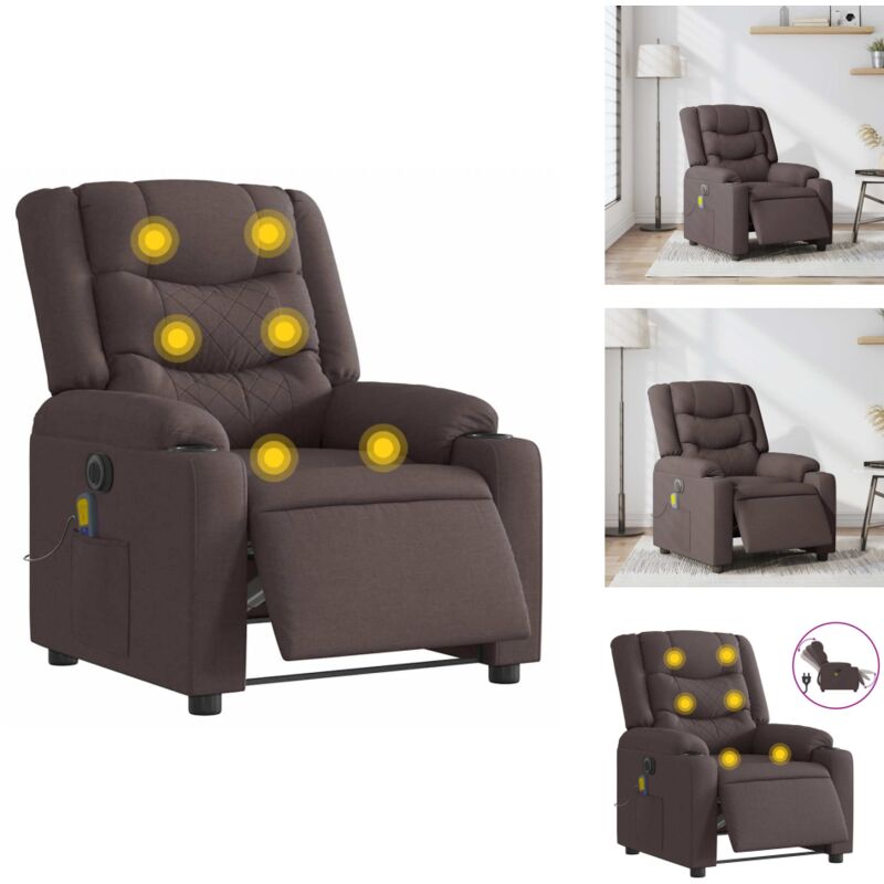 Vidaxl - Massagesessel Elektrisch Dunkelbraun Stoff - Elektrischer Massagesessel - Elektrische Massagesessel - Massagestuhl - Massagesessel