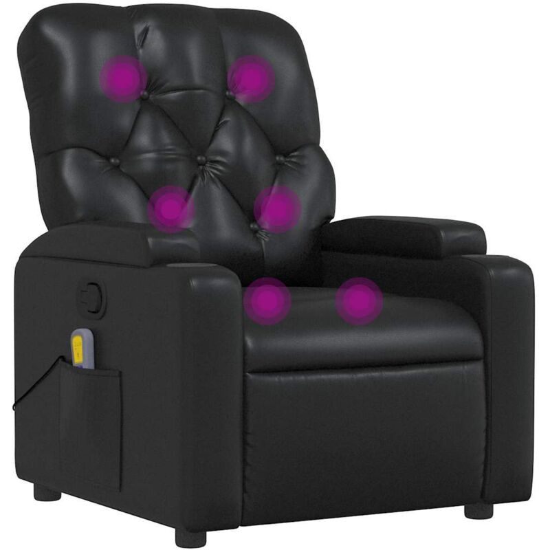 Massagesessel Schwarz Kunstleder vidaXL