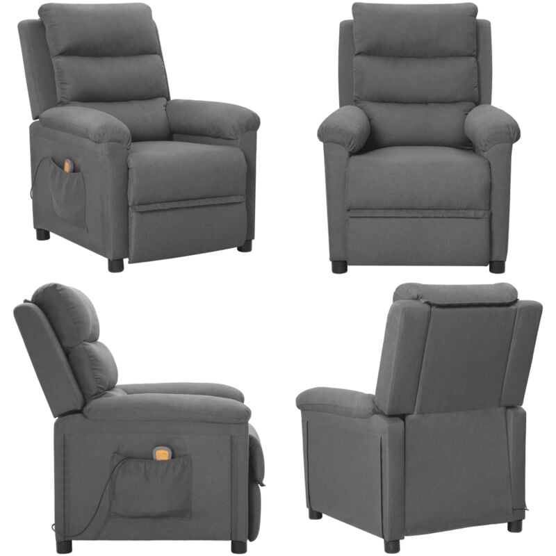 Massagesessel Hellgrau Stoff - Massage Stuhl - Relaxsessel - Entspannungsstuhl - Massagesessel Hellgrau - Elektrischer Massagestuhl - Home & Living