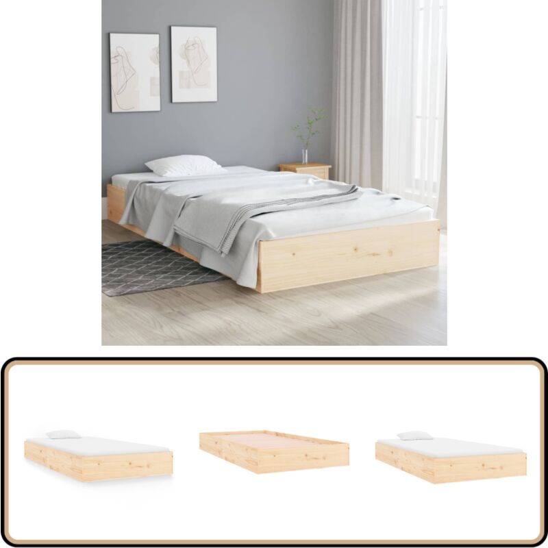 Massivholzbett 100x200 cm - Holzbett - Massivholzbette - Kiefernbett - Singlebett - Jugendzimmer