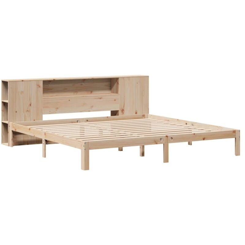 Massivholzbett mit Regal ohne Matratze 180x200 cm Kiefer Vidaxl