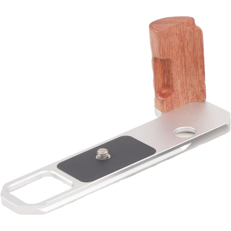 Massivholzgriff mit Aluminium-Grundplatte für Nikon F2 Kamera, F2 Arca Schnellwechselplatte, L-förmige Griffhalterung für Nikon F2 Kamera (silber)