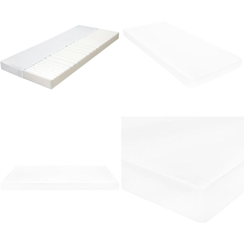 Matratze 120 x 200 cm 7 Zonen pu Schaum 10 cm H2 H3 - Matratze - Gästebett - 7-Zonen-Matratze - PU-Schaum - Weisse Matratze - Home & Living
