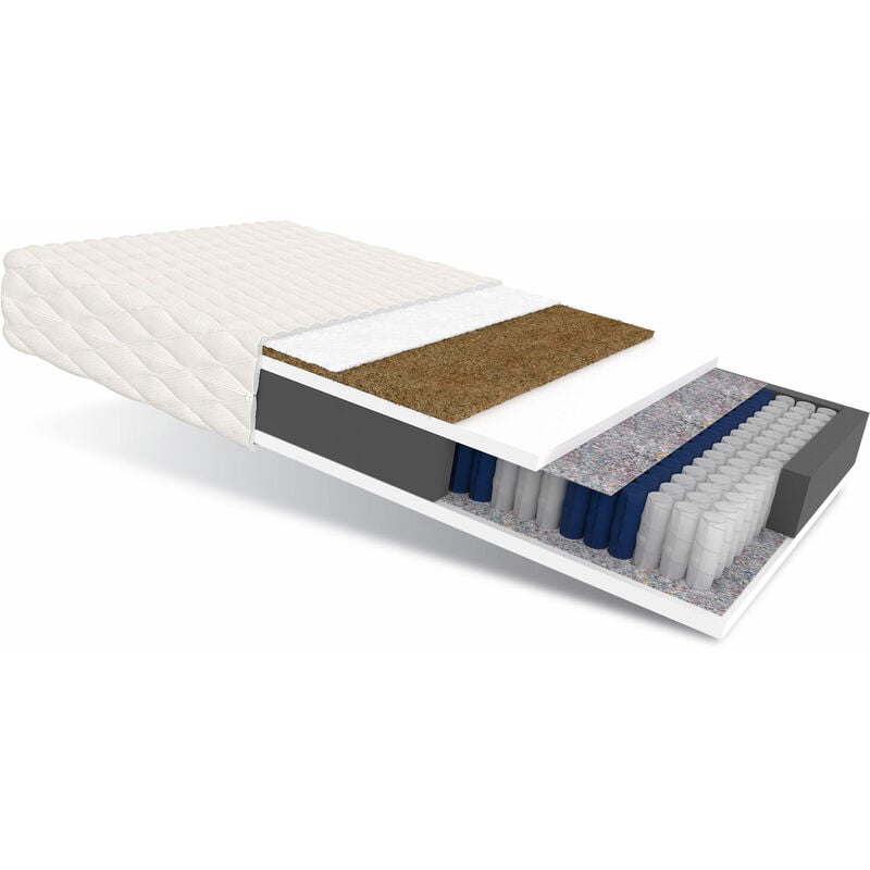 Matratze 120x200 Taschenfederkern family 7 Zonen H3 H4 18 cm Kokos hr Schaum Klimafaser Polyurethanschaum jersey