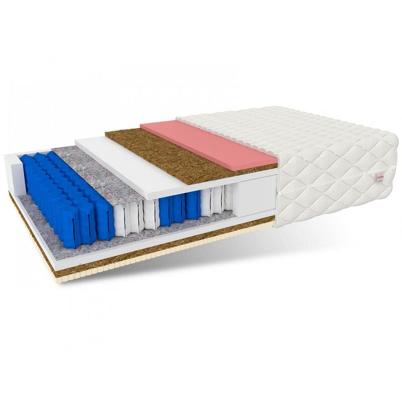 Matratze 120x200 Taschenfederkern summer 7 Zonen H4 29 cm Kokos Visco Latex Polyurethanschaum silver