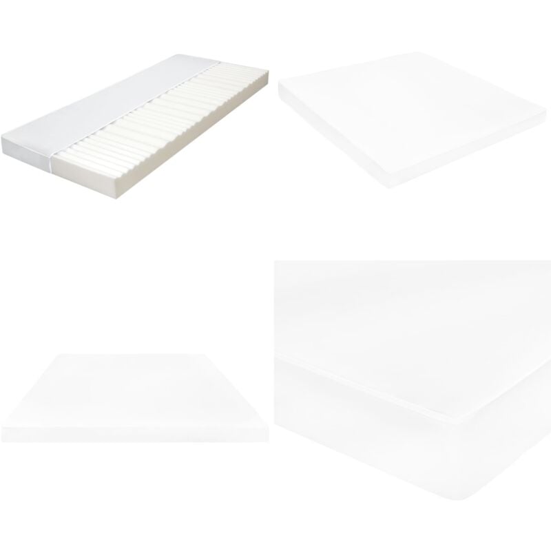 Matratze 140 x 200 cm 7 Zonen pu Schaum 10 cm H2 H3 - Gastmatratze - 7-Zonen-Matratze - PU-Schaum Matratze - Weisse Matratze - Matratze 140x200