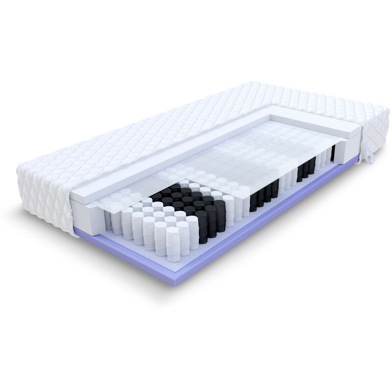 Matratze 140x200 Taschenfederkern 7 Zonen H3 H4 KEPLER Höhe 20 cm Jersey Bezug