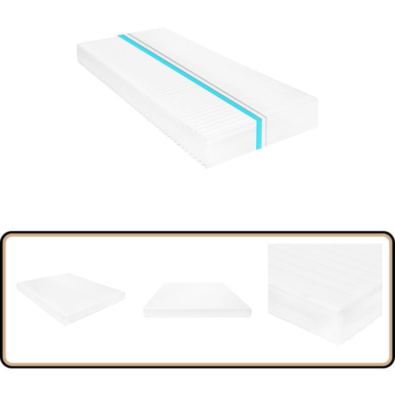 Matratze 160 x 200 cm 7 Zonen pu Schaum 16 cm H2 H3 - Matratze - Doppelbett Matratze - Schaumstoffmatratze - 7-Zonen-Matratze - Orthopädische Matratze