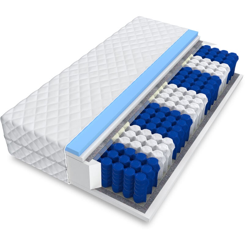 FDM - Matratze 180x200 Taschenfederkern 7 Zonen Hochelastisch H2 H3 jupiter Bett 18cm