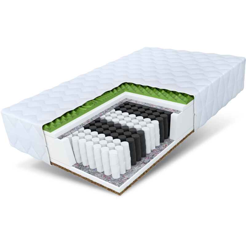 FDM - Matratze 180x200 Taschenfederkern Kokos 7 Zonen H3 H4 amor max hr Schaum 25 cm