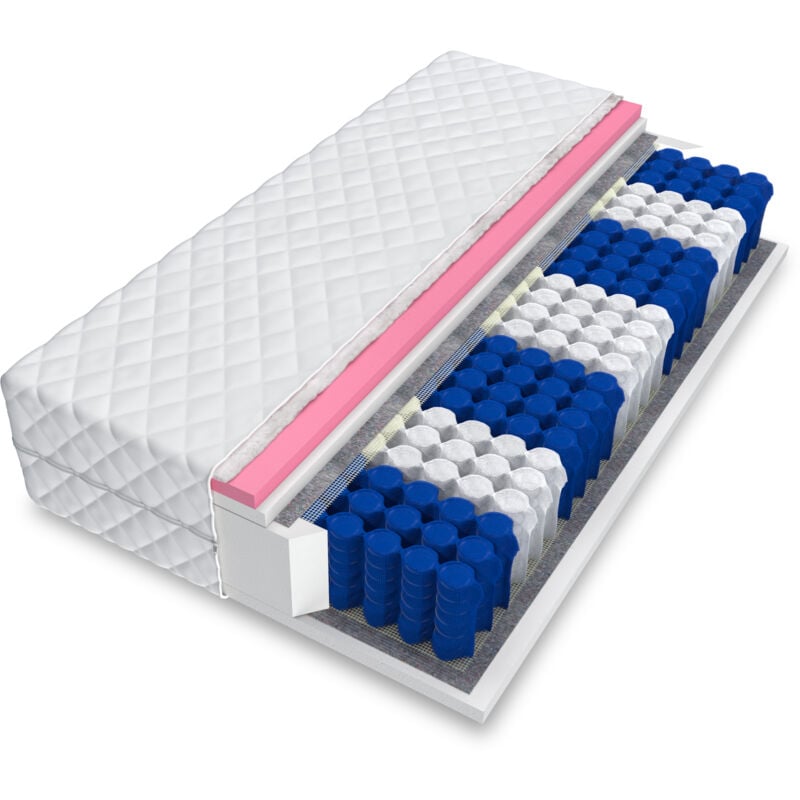 Matratze 180x200 Taschenfederkern Visco Memory 7 Zonen H2 H3 SOLARIS 18cm Bett
