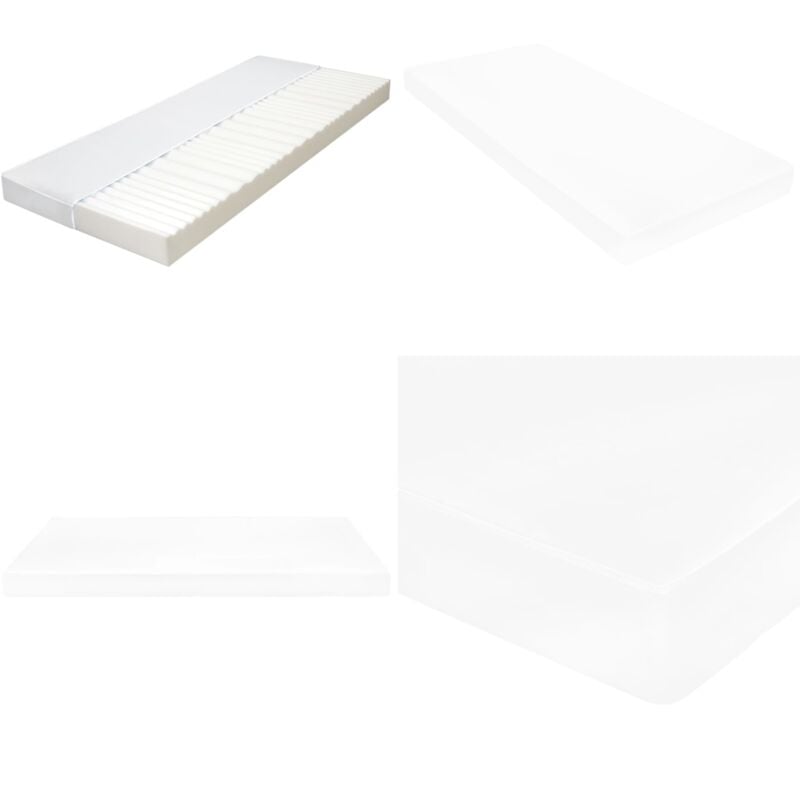 Matratze 90 x 200 cm 7 Zonen PU Schaum 10 cm H2 H3 - Gastmatratze - 7-Zonen-Matratze - PU-Schaum Matratze - Matratze Weiß - Matratze 90x200 - Home &