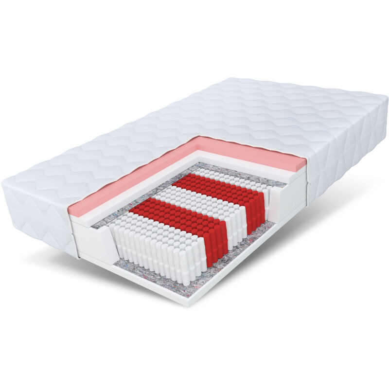 FDM - Matratze 90x200 H3 memory 25cm Multipocket Taschenfederkern 7 Zonen visco