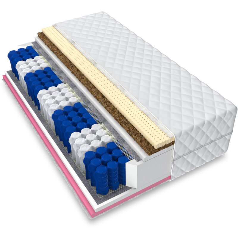 FDM - Matratze 90x200 live Plus 7 Zonen Exclusive Taschenfederkern Latex Visco H3 Neu