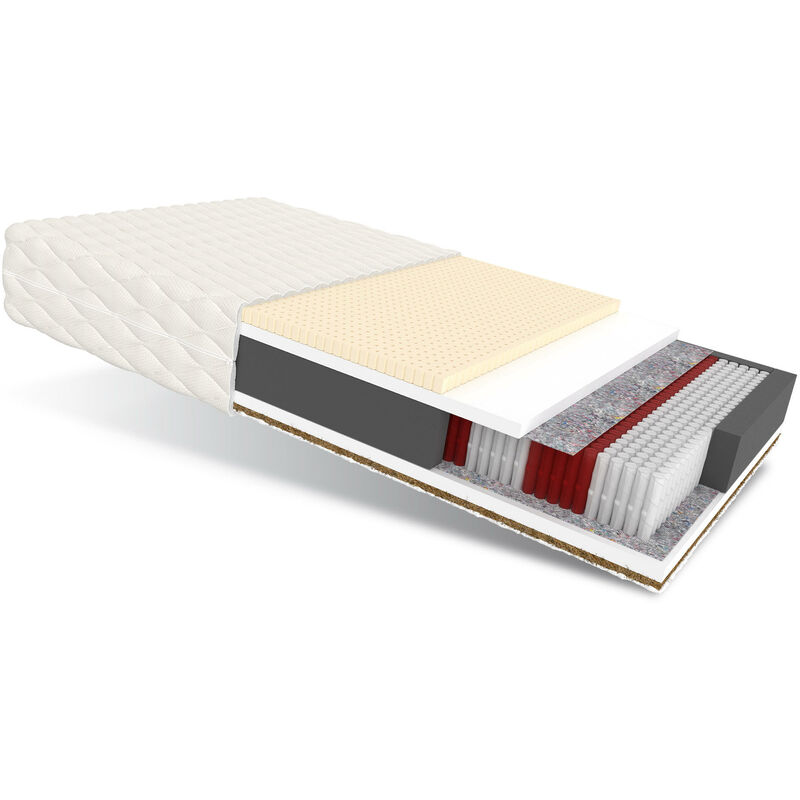 Matratze 180x200 Multipocket Taschenfederkern forgia max 7 Zonen H3 H5 26 cm Latex Kokos Polyurethanschaum Jersey