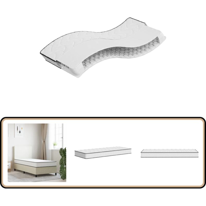 Matratze Bonnell-Federkern Mittel 90x190 cm - Bonnell-Matratze - Federkernmatratze - Matratze 90x190 - Einzelbettschaummatratze - Mittelhart