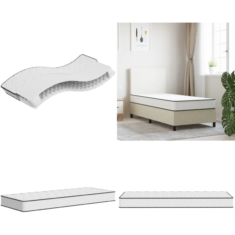 Matratze Bonnell-Federkern Mittel 90x190 cm - Bonnell-Matratze - Federkernmatratze - Matratze 90x190 - Einzelbettschaummatratze - Mittelhart - Home &