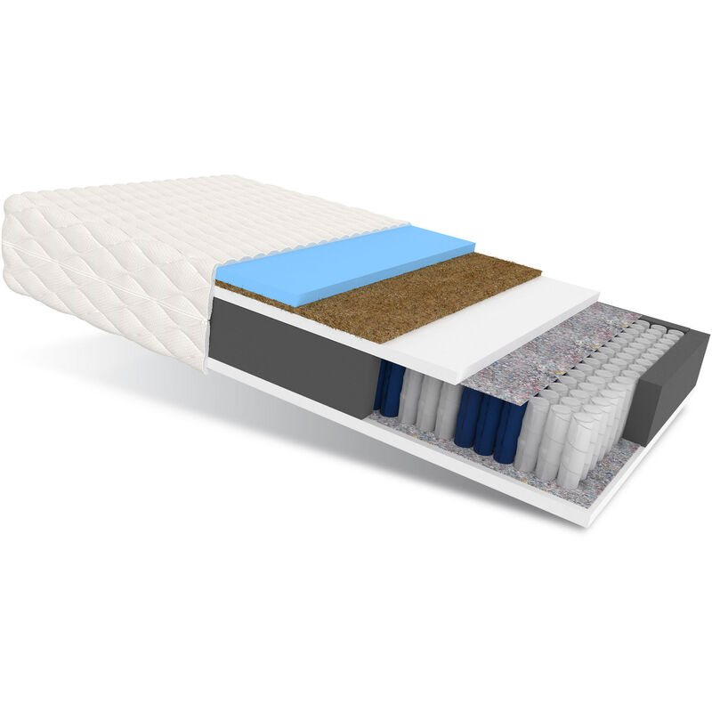 Matratze MODENA MAX Taschenfederkern 7 Zonen 160x200 H2/H3 28 cm Kokos HR Schaum Polyurethanschaum JERSEY