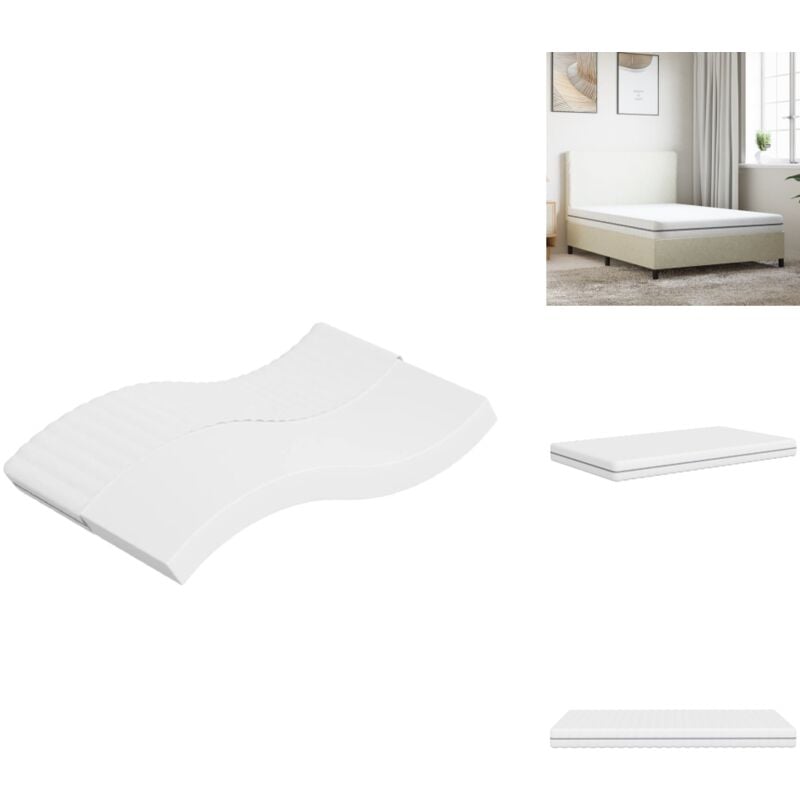 Matratze Schaumstoff Mittelweich 100x200 cm - Matratze - Schaumstoffmatratze - Doppelbettmatratze - Einzelbettmatratze - Weiße Matratze