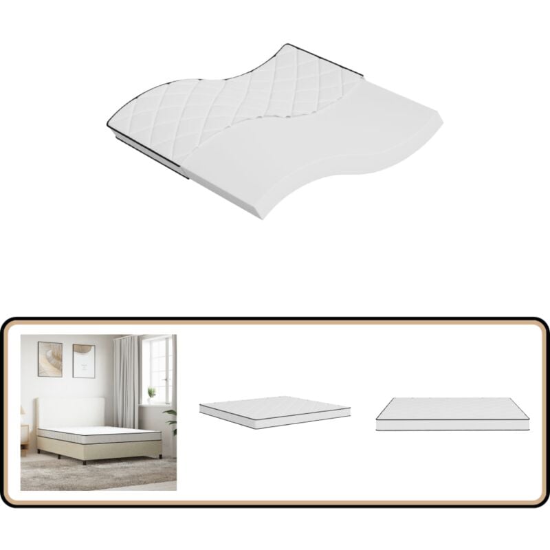 Matratze Schaumstoff Mittelweich 180x200 cm - Matratze - Schaumstoffmatratze - Federkernfreie Matratze - Doppelbettmatratze - Mittelweiche Matratze