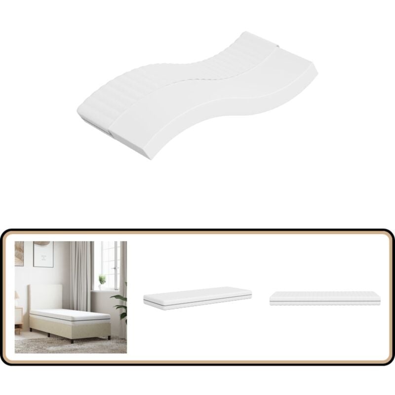 Matratze Schaumstoff Mittelweich 80x200 cm - Matratze - Schaumstoffmatratze - Doppelbettmatratze - Einzelbetttatratze - Weiße Matratze