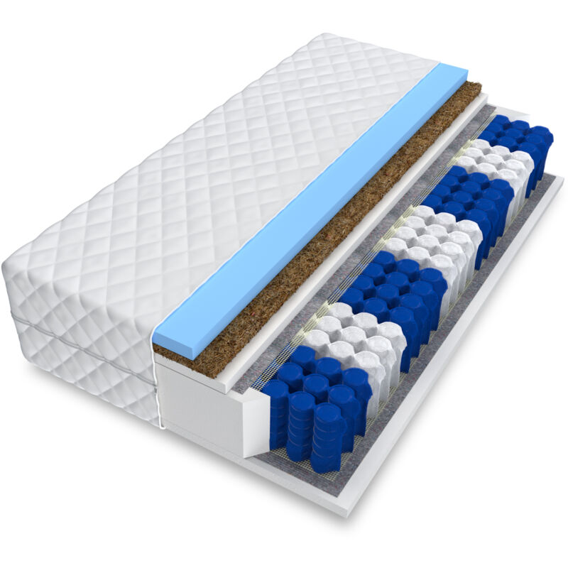 FDM - Matratze titan 9 Zonen 120x200 Premium Hybrid foam Taschenfederkern kokos H2 H3