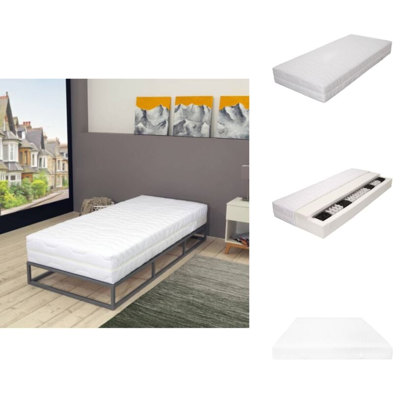 Matratze 100 x 200 cm 7 Zonen Taschenfedern 20 cm H3 - Matratze - Taschenfederkernmatratze - 7-Zonen-Matratze - Weiße Matratze - Schaumstoffmatratze