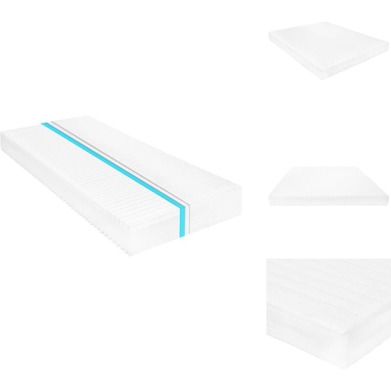 Matratze 160 x 200 cm 7 Zonen pu Schaum 16 cm H2 H3 - Matratze - Doppelbett Matratze - Schaumstoffmatratze - 7-Zonen-Matratze - Orthopädische Matratze