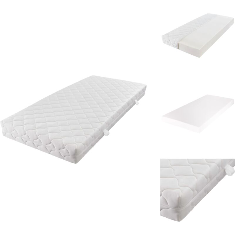 Matratze mit Waschbarem Bezug 200x80x17 cm - Matratze - Schlafkomfort - Liegefläche - D30-Schaum - Orthopädische Matratze