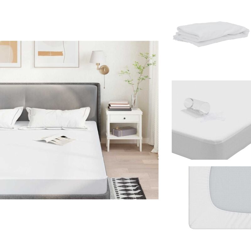 Matratzenschoner Weiß 140x220 cm Wasserdicht - Matratzenschoner - Matratzenauflauge - Matratzen Auflauge - Matratzentopper
