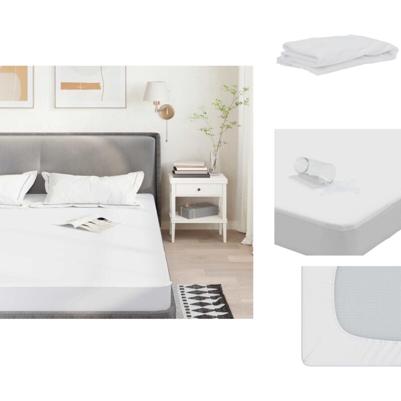 Matratzenschoner Weiß 180x220 cm Wasserdicht - Matratzenschoner - Matratzenauflauge - Matratzen Auflauge - Matratzentopper