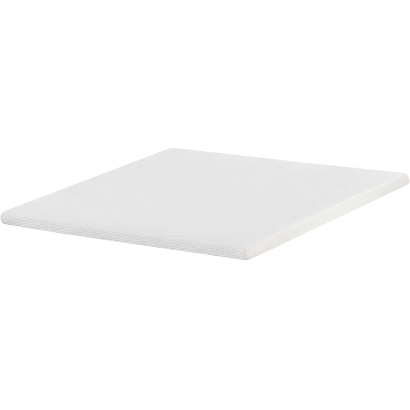Beliani - Matratzentopper Weiß Latex PU-Schaum 160 x 200 cm Polyester Bezug Komfort Schaumtopper