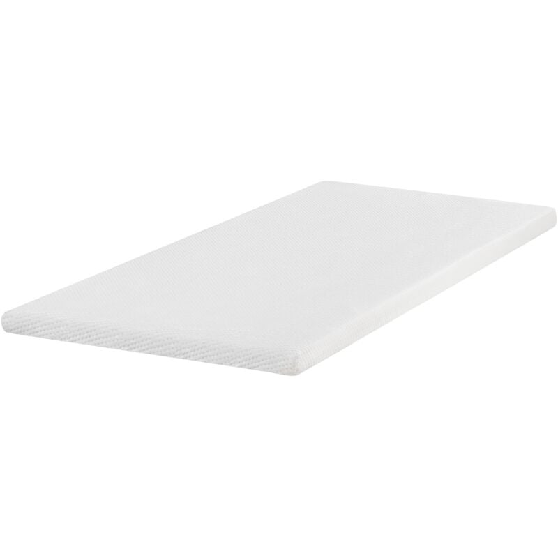 Matratzentopper Weiß Latex PU-Schaum 90 x 200 cm Polyester Bezug Komfort Schaumtopper